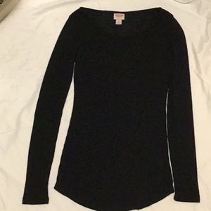 Black slightly see though long sleeve